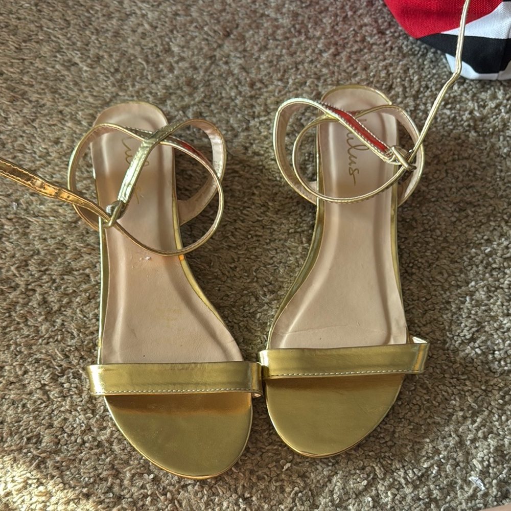 Lulu's Gold Strappy Sandals
